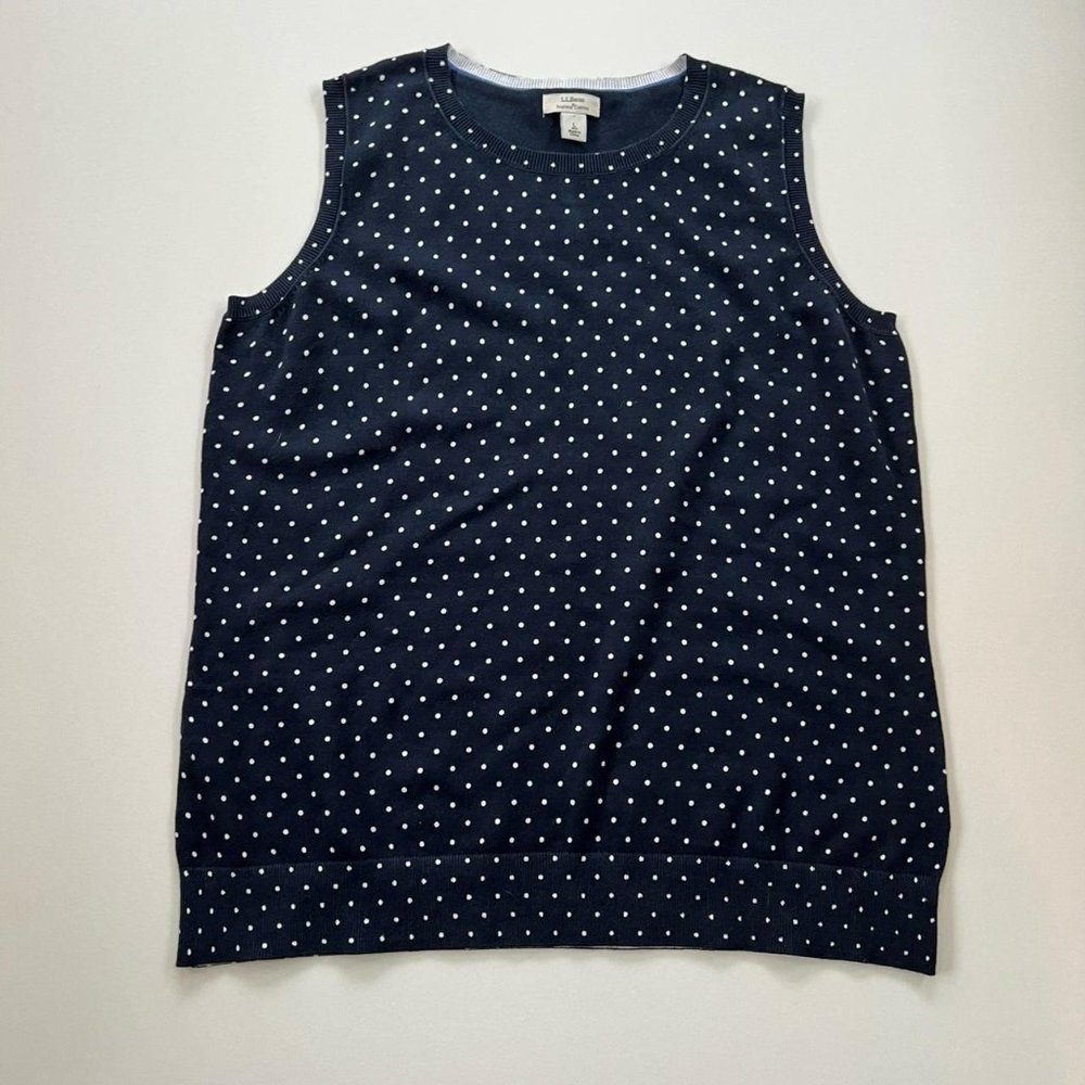 L.L. Bean supima cotton polka dot tank
